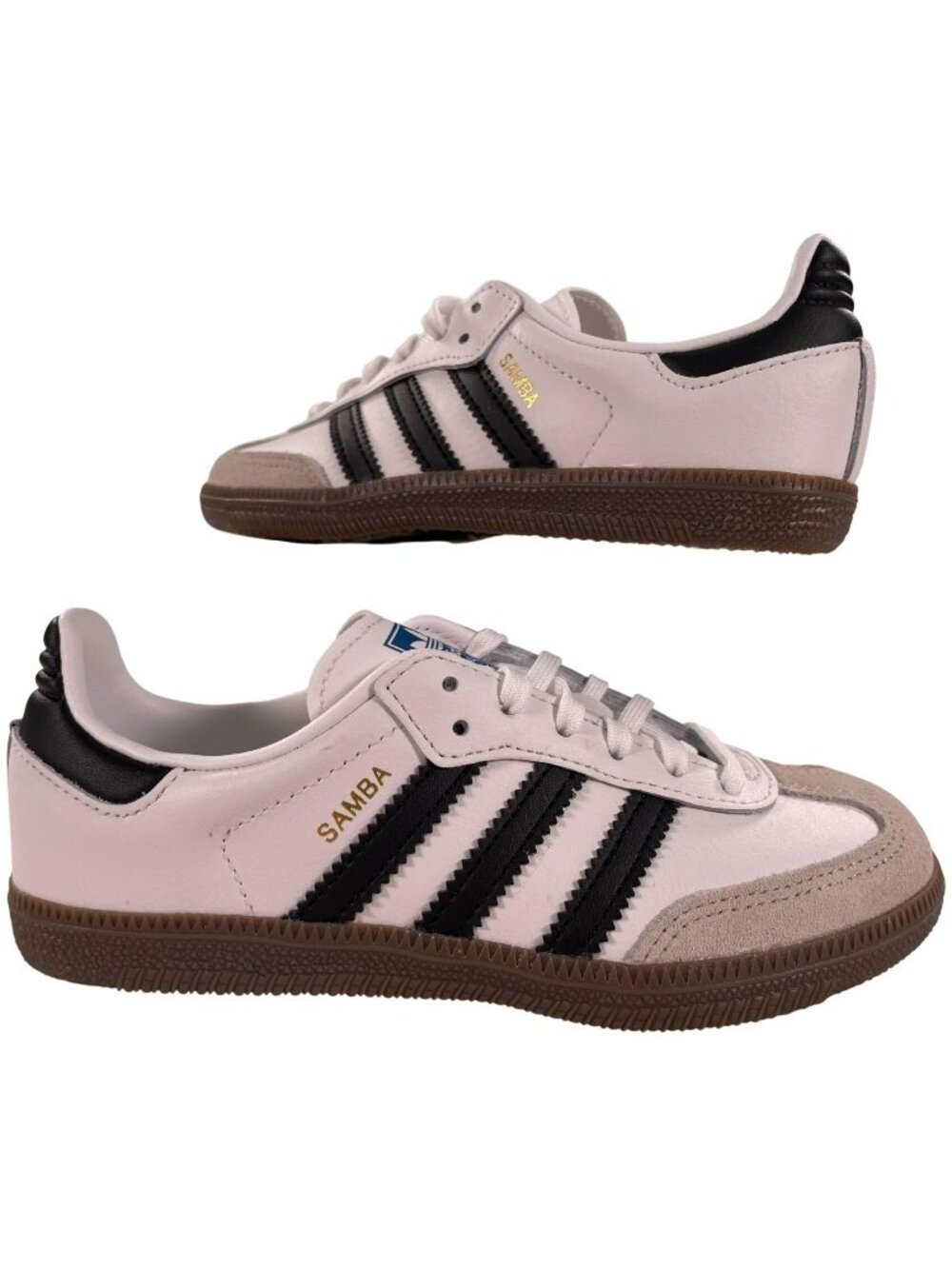 Adidas Samba OG C Kids Sneakers White Black Gum Sole 13K New In Box